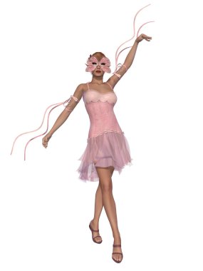 Fantezi peri masalı figürünün 3 boyutlu çizimi