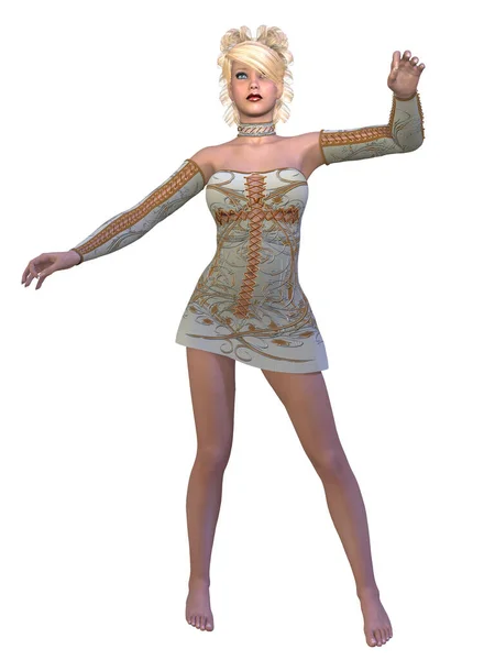 3Dイラストの女性セクシー人物でゴシック衣装 — ストック写真