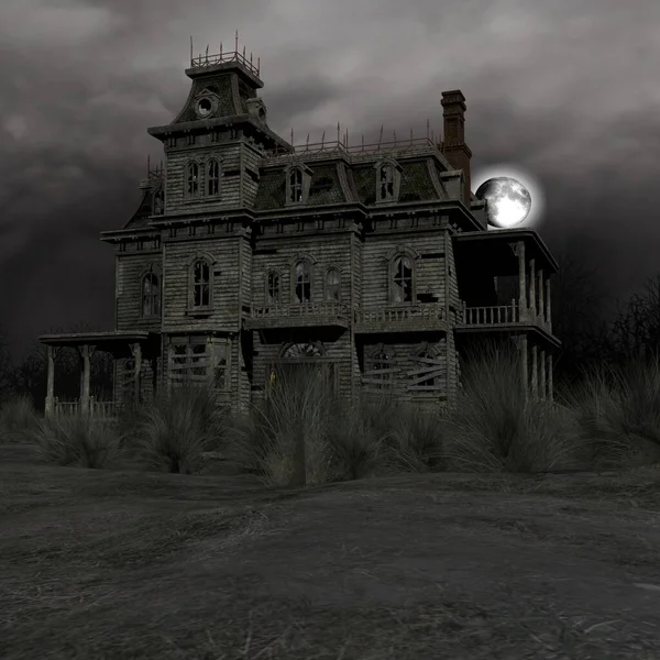 Perili bir evin 3D çizimi