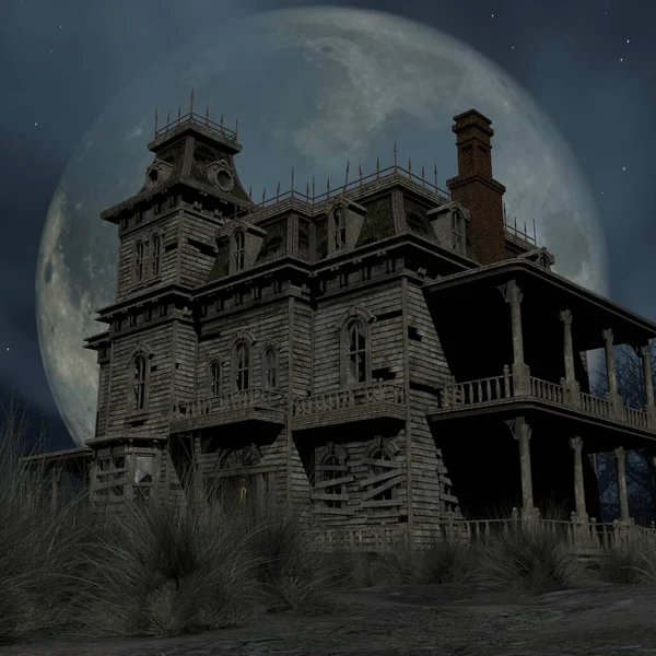 Perili bir evin 3D çizimi