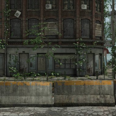 3d illustration of an abandoned city