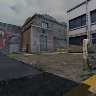 Terk edilmiş bir şehrin 3D çizimi
