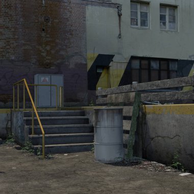 3d illustration of an abandoned city