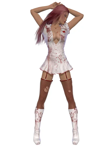 Illustration Sexy Bloody Nurse — Stock Photo, Image