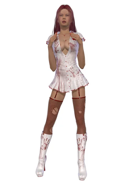 Illustration Sexy Bloody Nurse Stock Picture