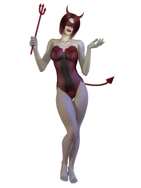 Illustratie Van Een Sexy Vrouwelijke Duivel Figuur — Stockfoto