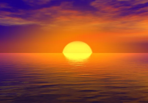 Denizin üzerinde gün batımı