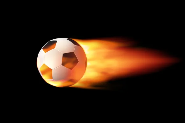 Футбольний м'яч у вогні — стокове фото