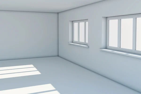 Prázdné nové místnosti s okny — Stock fotografie