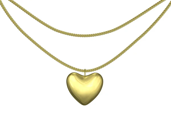 Golden pendant heart — Stock Photo, Image