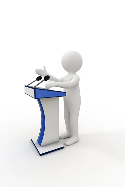 3d person giving a speech — Stock Photo, Image