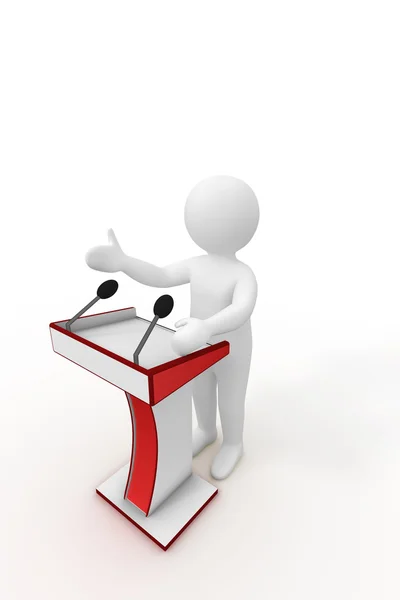 3d person giving a speech — Stock Photo, Image