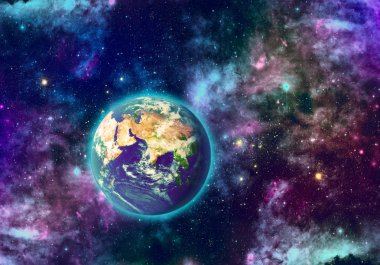 Planet earth and galaxy clipart