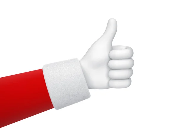 Санта Клаус Має Великий Палець Ізольований Білому Фоні Візуалізація — стокове фото
