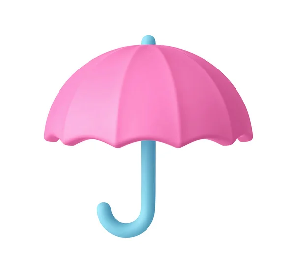 Cartoon Icon Pink Umbrella Isolated White Rendering Clipping Path — Fotografia de Stock