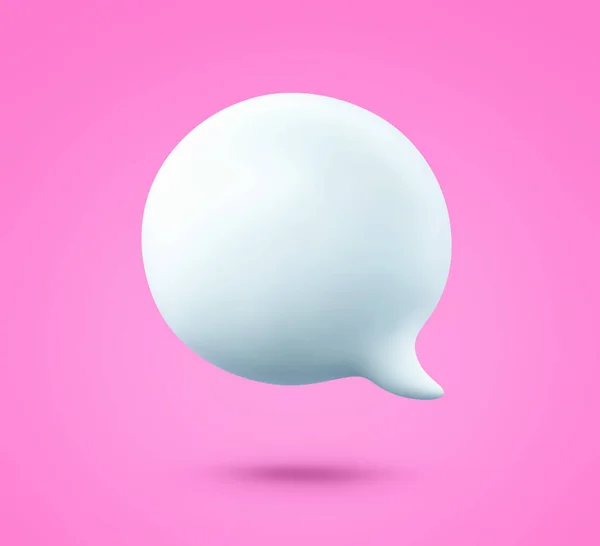 Cartoon Speech Bubble Talking Cloud Isolated Pink Background Rendering Clipping — Stockfoto