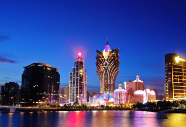 Macau at night clipart