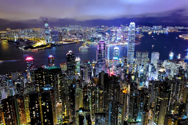 Hong Kong à noite — Fotografia de Stock