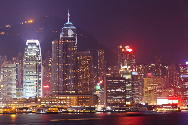 Hong Kong pe timp de noapte — Fotografie, imagine de stoc