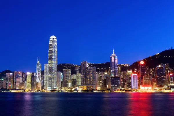 Hong kong skyline w nocy Zdjęcia Stockowe bez tantiem