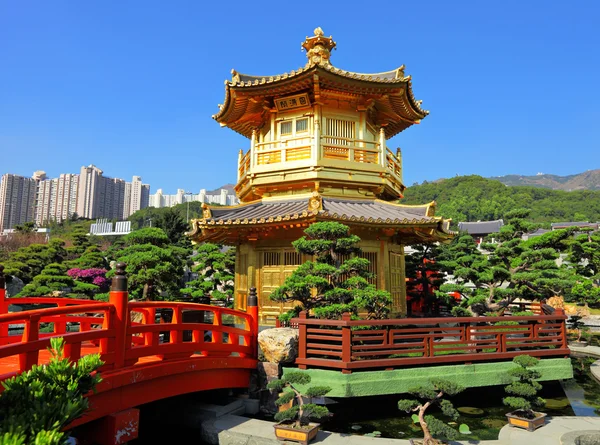 Jardim chinês com pavilhão — Fotografia de Stock