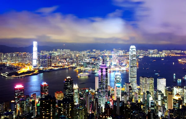 Hong kong ciudad por la noche — Foto de Stock