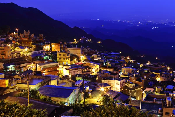 Jiu fen Dorf in der Nacht, in Taiwan — Stockfoto