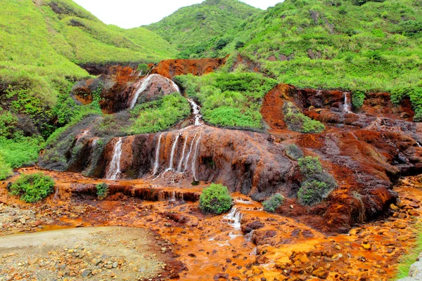 Golden waterfall, Taiwan — Stock Photo, Image