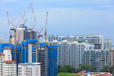 Singapur 'da inşaat alanı