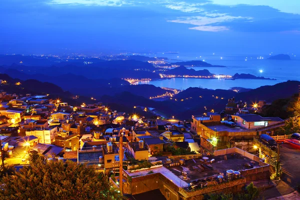Jiu fen aldeia à noite, em Taiwan — Fotografia de Stock