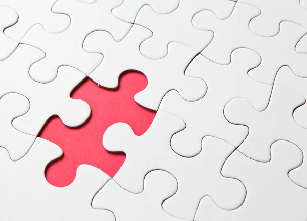 Missing red puzzle piece — Stock Photo, Image