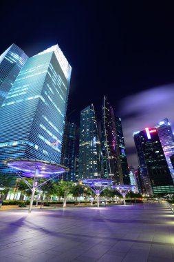Singapur şehir alacakaranlıkta