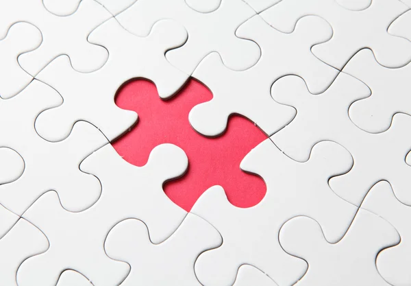 Missing red puzzle piece — Stock Photo, Image