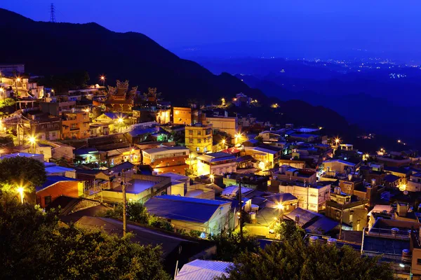 Jiu fen Dorf in der Nacht, in Taiwan — Stockfoto