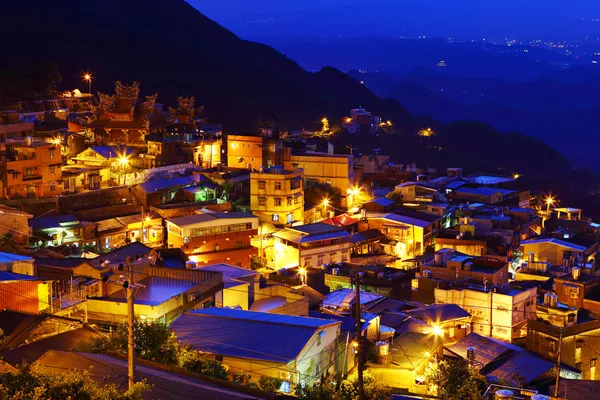 Chiu fen Dorf bei Nacht, in Taiwan — Stockfoto