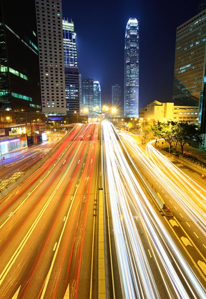 Traffic light trails at night — Stock Photo, Image