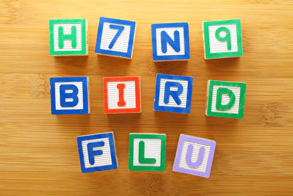 H7N9 bird flu toy block — Stock Photo, Image