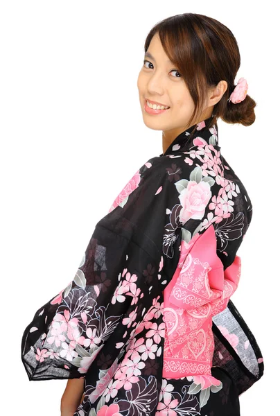 Mujer japonesa con tela tradicional — Foto de Stock