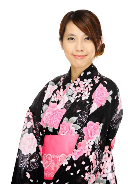 Femme japonaise avec tissu traditionnel — Photo