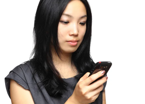 Zakelijke vrouw gebruik cellphone — Stockfoto