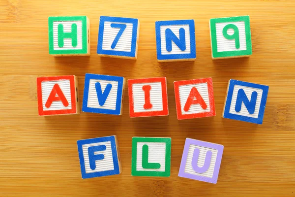 H7N9 bird flu toy block — Stock Photo, Image