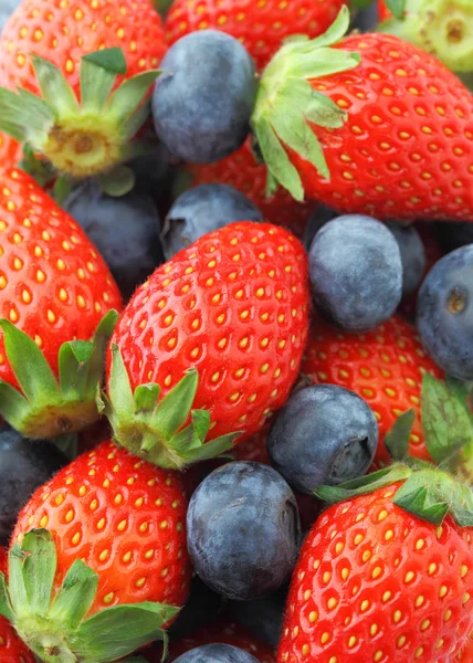 Strawberries and Blueberries mix — Stock Photo, Image