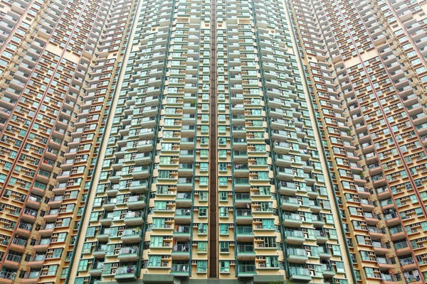香港での混雑したアパートのブロックの上 — ストック写真