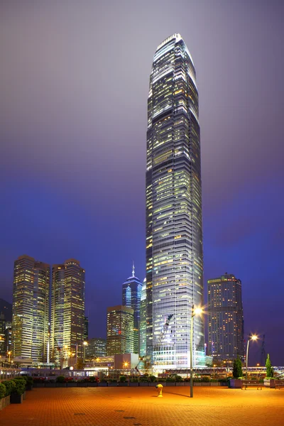 Hong Kong city night view — Stockfoto