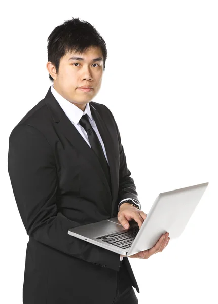 Asian business man use computer — Stock Photo, Image