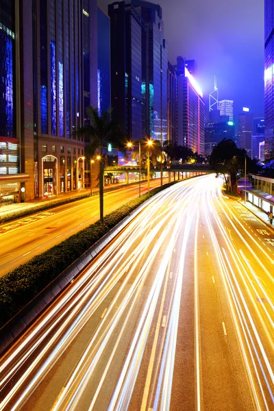 香港夜间交通情况 — 图库照片