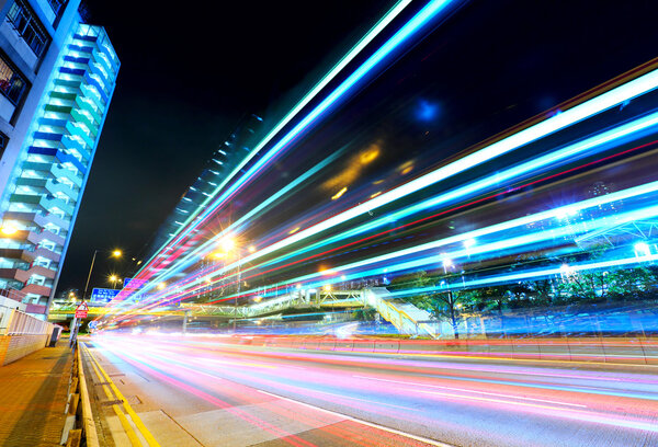 Car light trails in Hong Kong