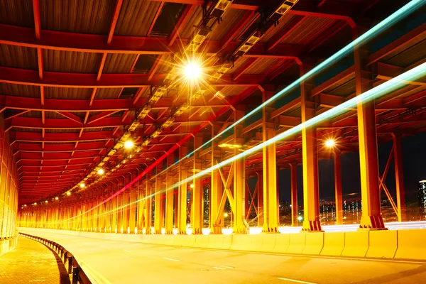 Túnel com luz de carro — Fotografia de Stock