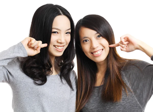 Two asian woman friend smile — Stock Photo, Image