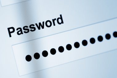 Password on screen clipart